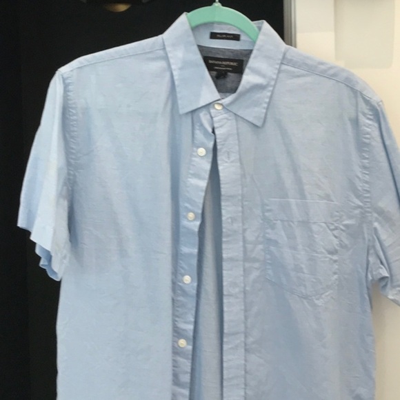 Banana Republic Blue Casual Button Down Shirt - Picture 1 of 4